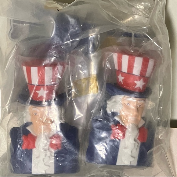 Vintage NWT Hallmark Patriotic Uncle Sam Table Cover Clips - Picture 3 of 7